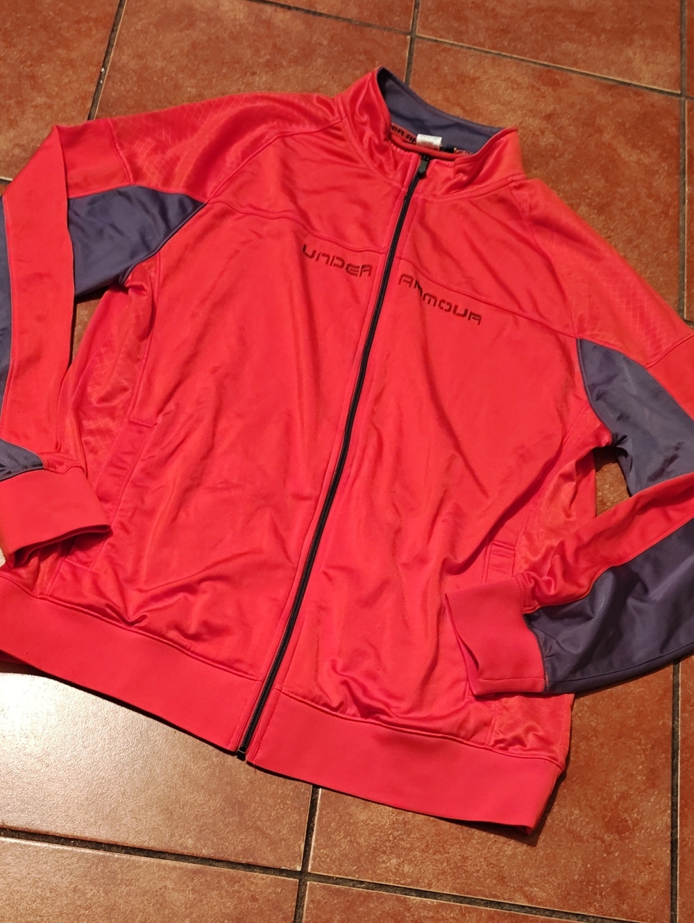 Under Armour Orange and Gray Mens Track Jacket